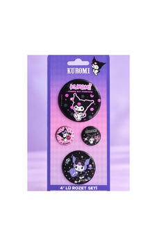 Kuromi & Hello Kitty Lisanslı 4'lü Rozet Set Çok Renkli 87198245 Kuromi & Hello Kitty Lisanslı 4'lü Rozet Set Çok Renkli 87198245