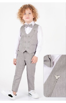 Mnk Baby & Kids Erkek Çocuk 6 Düğme Yelekli Özel Gün Takım Elbise M00834 Gri Mnk Baby & Kids Erkek Çocuk 6 Düğme Yelekli Özel Gün Takım Elbise M00834 Gri