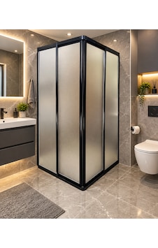 Yeni Kırılmaz Mika Camlı Duşakabin Nd800 Siyah