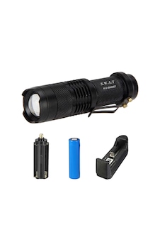 SWAT US-Ghost 3W Zoom Şarjlı Led El Feneri Siyah
