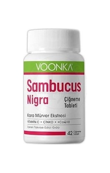 Voonka Sambucus Nigra Kara Mürver 42 Çiğneme Tableti Voonka Sambucus Nigra Kara Mürver 42 Çiğneme Tableti