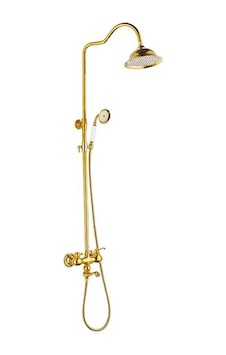 Acar Roza Gold Banyo Bataryası + Yağmur Duş Seti Altın