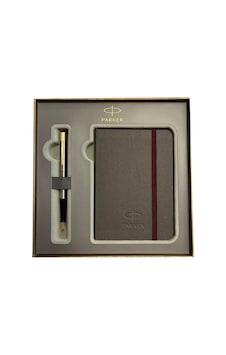 Parker Hediye Seti Gt Gold Krom Dolmakalem + Defter Çok Renkli Parker Hediye Seti Gt Gold Krom Dolmakalem + Defter Çok Renkli