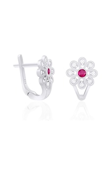 Silvera Telkari Gümüş Rodyumlu Pembe Zirkon Taşlı Çiçek Küpe 925 Ayar St310 Silvera Telkari Gümüş Rodyumlu Pembe Zirkon Taşlı Çiçek Küpe 925 Ayar St310