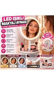 Bezos Led Işıklı Yuvarlak Makyaj Aynası Dokunmatik Ayarlanabilir Işık Tonlu, 360 Döner Masaüstü Profesyonel Makyaj Ve Cilt Bakım Aynası Bezos1 Çok Renkli Bezos Led Işıklı Yuvarlak Makyaj Aynası Dokunmatik Ayarlanabilir Işık Tonlu, 360 Döner Masaüstü Profesyonel Makyaj Ve Cilt Bakım Aynası Bezos1 Çok Renkli