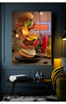 Hamburger 2 Kanvas Tablo Ev Duvar Salon Ofis Dükkan Hediyelik Dekarasyon Süsü Hamburger 2 Kanvas Tablo Ev Duvar Salon Ofis Dükkan Hediyelik Dekarasyon Süsü