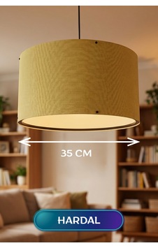 Hardal Kumaş Başlıklı Sarkıt Avize 35 Cm Çokrenkli Hardal Kumaş Başlıklı Sarkıt Avize 35 Cm Çokrenkli