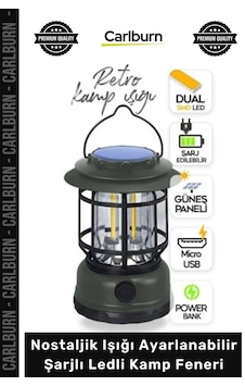 Kampfeneri Retro Vintage Usb Dekoratif Bahçe Nostaljik Işığı Ayarlanabilir Şarjlı Ledli Kamp Feneri Çok Renkli
