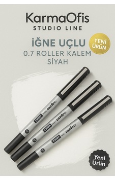 Studio Line İğne Uçlu 0.7 Roller Kalem Siyah - 3 Adet Studio Line İğne Uçlu 0.7 Roller Kalem Siyah - 3 Adet