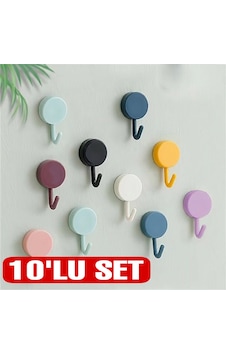 Kendinden Yapışkanlı Renkli Duvar Askısı 10lu Set Diğer