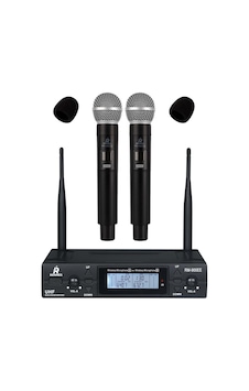 Rennes Rm-900ee Uhf 2x100 Kanal Çiftli Kablosuz El Mikrofonu Çift Anten Lcd Ekran
