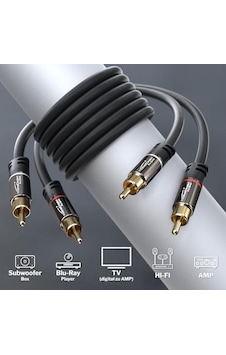 7,5m Cinch Kablo, 2 Cinch-2 Cinch, Stereo Ses Kablosu Koaksiyel, Rca Fiş/fiş, Analog Veya Dijital, Derin Bas Hoparlör/amplifikatör/hifi Ve Ev Sineması/blu-ray/alıcı İçin, Siyah 7,5m Cinch Kablo, 2 Cinch-2 Cinch, Stereo Ses Kablosu Koaksiyel, Rca Fiş/fiş, Analog Veya Dijital, Derin Bas Hoparlör/amplifikatör/hifi Ve Ev Sineması/blu-ray/alıcı İçin, Siyah