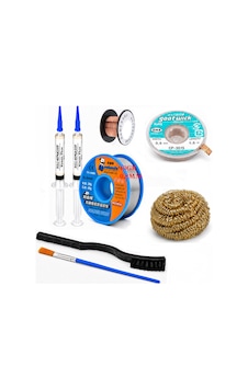 Lehim Seti 0,8 Mm 40 Gr Lehim Teli Flux Cp-3515 Lehim Emme Ve Yol Çekme Teli Temizleme Set St403