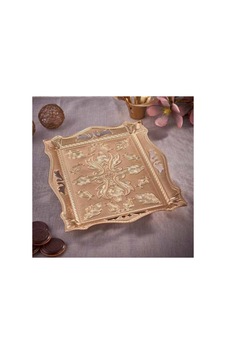 Sunum Tepsisi Dekoratif Tepsi Otantik Metal Gold 38 X 23 Cm Kervan Model Sunum Tepsisi Dekoratif Tepsi Otantik Metal Gold 38 X 23 Cm Kervan Model
