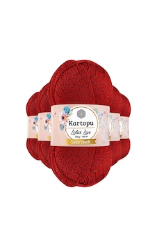5 Adet Lotus Lux Bikini Büstiyer Bluz Simli Örgü İpi K165 Kırmız 5 Adet Lotus Lux Bikini Büstiyer Bluz Simli Örgü İpi K165 Kırmız