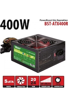 Powerboost Bst-atx400r 400w, Ppfc 12cm Siyah Fanlı Atx Psu Power Kablo Retail Box Güç Kaynağı Powerboost Bst-atx400r 400w, Ppfc 12cm Siyah Fanlı Atx Psu Power Kablo Retail Box Güç Kaynağı