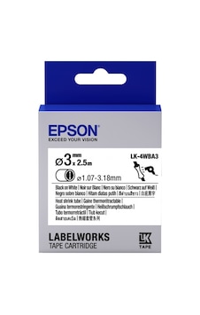 Epson LK-4YBA3 Isıyla Daralan Siyah Üzeri Sarı 3 MM 2.5 M Etiket