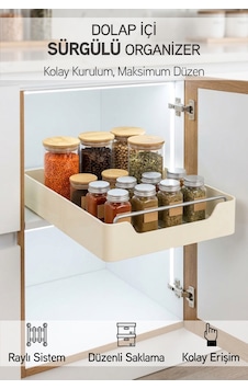 Kendinden Bantlı Sürgülü Raylı Çok Amaçlı Dolap İçi Organizer Banyo Mutfak Dolap Düzenleyici 26x34cm Krem Kendinden Bantlı Sürgülü Raylı Çok Amaçlı Dolap İçi Organizer Banyo Mutfak Dolap Düzenleyici 26x34cm Krem