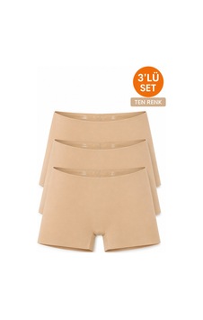 Meyzz Kadın Lazer Kesim Boxer Külot Dikişsiz İz Yapmaz Silikon Şeritli Ten Renk 3'lü Ten - 888298815 Ten Meyzz Kadın Lazer Kesim Boxer Külot Dikişsiz İz Yapmaz Silikon Şeritli Ten Renk 3'lü Ten - 888298815 Ten