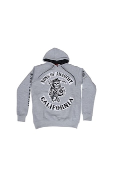 Sons Of Anarchy California Kapüşonlu Sweatshirt Hoodie Gri Çok Renkli Sons Of Anarchy California Kapüşonlu Sweatshirt Hoodie Gri Çok Renkli