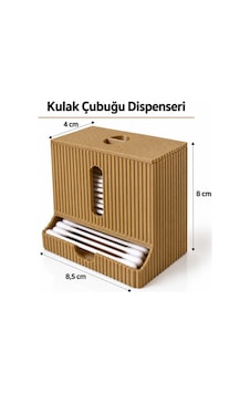 Modern Tasarım Kulak Çubuğu Dispenseri Kapaklı Banyo Makyaj Pamuk Düzenleyici Organizer - Kahverengi Renkli Modern Tasarım Kulak Çubuğu Dispenseri Kapaklı Banyo Makyaj Pamuk Düzenleyici Organizer - Kahverengi Renkli