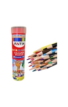 Fatih Metal Tüp 24'lü Kuru Boya Kalemi 24 Renk Kuru Boya Tam Boy Karışık