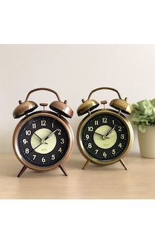 Yuvarlak Metal Çalar Saat 10 Cm - Pilli Işıklı Fosforlu Beyaz - Çok Renkli Yuvarlak Metal Çalar Saat 10 Cm - Pilli Işıklı Fosforlu Beyaz - Çok Renkli