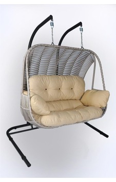 Tekstil Gemisi Monalin Makrome Bahçe Salıncağı Relax Gri