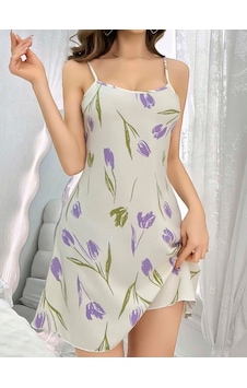 Northcity Kadın Beyaz Çiçekli Desenli Askılı Gecelik 5109 Northcity Kadın Beyaz Çiçekli Desenli Askılı Gecelik 5109