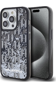 Apple Uyumlu iPhone 14 Pro Max Kılıf Karl Lagerfeld Lisanslı Simli Kl Yazılı Monogram Gradıent Siyah Apple Uyumlu iPhone 14 Pro Max Kılıf Karl Lagerfeld Lisanslı Simli Kl Yazılı Monogram Gradıent Siyah