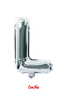 Harf Folyo Balon Gümüş 100cm 40 Inç L Harf Folyo Balon Gümüş 100cm 40 Inç L