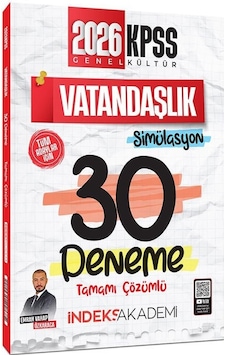 İndeks Akademi 2026 Kpss Vatandaşlık Simülasyon 30 Deneme Çözümlü - Emrah Vahap Özkaraca İndeks Akademi Yayıncılık İndeks Akademi 2026 Kpss Vatandaşlık Simülasyon 30 Deneme Çözümlü - Emrah Vahap Özkaraca İndeks Akademi Yayıncılık