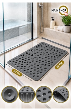Vantuzlu Banyo Ve Duşakabin Kaydırmaz Paspas, Küvet İçi Mat 33x66 Cm M-141 Gri Vantuzlu Banyo Ve Duşakabin Kaydırmaz Paspas, Küvet İçi Mat 33x66 Cm M-141 Gri