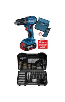 Bosch GSB 185 LI Tek Akülü Kömürsüz Darbeli Matkap Vidalama Şarjlı Matkap + 103 Parça Matkap Vidalama Ucu Aksesuar Seti Bosch GSB 185 LI Tek Akülü Kömürsüz Darbeli Matkap Vidalama Şarjlı Matkap + 103 Parça Matkap Vidalama Ucu Aksesuar Seti
