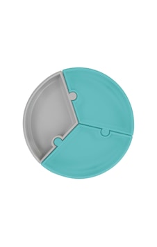 Oioi Puzzle Vakumlu Mama Tabağı - Aqua Green / Powder Grey Yeşil - Gri Oioi Puzzle Vakumlu Mama Tabağı - Aqua Green / Powder Grey Yeşil - Gri