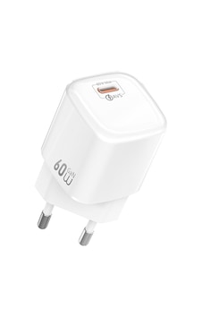 Wiwu Wi-g037 Jade Dynamic Serisi Avs Özellikli Gan Tech Pd Şarj Başlığı 60w Beyaz