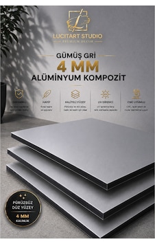 4 Mm Gümüş Gri Alüminyum Kompozit Panel Levha Cnc Ve Lazer Kesime Uygun Uv Baskılık Reklam Tabela Malzemesi Gümüş Gümüş 4 Mm Gümüş Gri Alüminyum Kompozit Panel Levha Cnc Ve Lazer Kesime Uygun Uv Baskılık Reklam Tabela Malzemesi Gümüş Gümüş