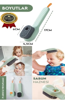 Bebek Banyo Saç ve Vücut Şampuan Hazneli Çocuk Yıkama Fırçası