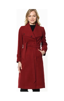 Z6645 Dewberry Bayan Palto-bordo Z6645 Dewberry Bayan Palto-bordo