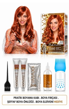 Maxx Deluxe Golden Beauty Set Saç Boyası 8.45 Tarçın Bakır 2li + Fırça+pratik Boya Kabı Maxx Deluxe Golden Beauty Set Saç Boyası 8.45 Tarçın Bakır 2li + Fırça+pratik Boya Kabı
