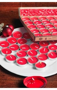 Özel Gün Ve Geceler İçin 50 Adet Kırmızı Tealight Mum Beyaz Özel Gün Ve Geceler İçin 50 Adet Kırmızı Tealight Mum Beyaz