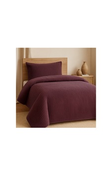 Evimcim Modern Line Kadife Tek Kişilik Yatak Örtüsü Seti 150x220 Cm Mürdüm Evimcim Modern Line Kadife Tek Kişilik Yatak Örtüsü Seti 150x220 Cm Mürdüm