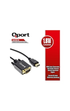 Qport Q-Hvg18 Hdmi To Vga 1 8 Metre Çevirici Kablo Qport Q-Hvg18 Hdmi To Vga 1 8 Metre Çevirici Kablo