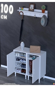 Zeta Portmanto Vestiyer Ayakkabılık Duvar Askılı Kapaklı 6 Bölmeli Hol Antre Çok Amaçlı Dolap 100 Cm Zeta Portmanto Vestiyer Ayakkabılık Duvar Askılı Kapaklı 6 Bölmeli Hol Antre Çok Amaçlı Dolap 100 Cm