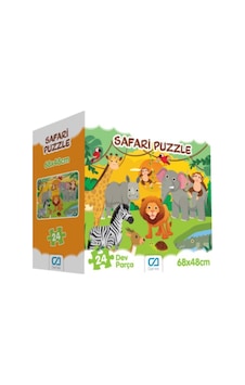 Ca Games 24 Parça Safari Yer Puzzle 5232, Çocuklar Için Hayvanlı Yer Puzzle