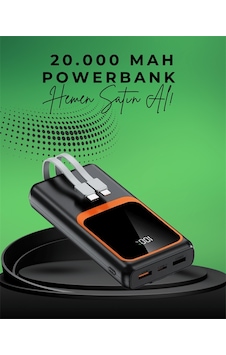 Tek 20000 Mah Taşınabilir Powerbank Çok Kablolu, Hızlı Şarj Destekli 22.5w Najmaddin Tek 20000 Mah Taşınabilir Powerbank Çok Kablolu, Hızlı Şarj Destekli 22.5w Najmaddin