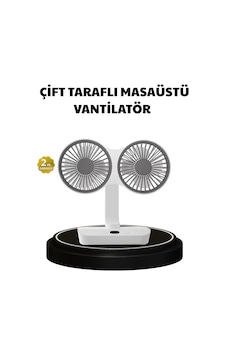 720 Dönebilen Çift Başlıklı Usb Şarjlı Masaüstü Vantilatör Sessiz Güçlü Serinlik 720 Dönebilen Çift Başlıklı Usb Şarjlı Masaüstü Vantilatör Sessiz Güçlü Serinlik