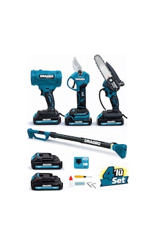 Dragro Drg4'lü Set Şarjlı Makas + Otomatik Yağlı Testere + Yaprak Üfleme + Teleskopik Kol M Dragro Drg4'lü Set Şarjlı Makas + Otomatik Yağlı Testere + Yaprak Üfleme + Teleskopik Kol M