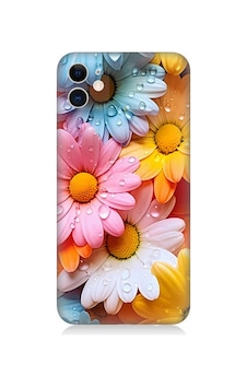 Apple Uyumlu iPhone 11 Silikon Kılıf Renkli Çiçekler Damlacık Apple Uyumlu iPhone 11 Silikon Kılıf Renkli Çiçekler Damlacık