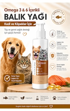 Omega 3 & 6 Somon Balık Yağı 250 Ml Kedi Ve Köpekler İçin Tüy, Deri, Bağışıklık Ve Genel Sağlık Destekleyici Omega 3 & 6 Somon Balık Yağı 250 Ml Kedi Ve Köpekler İçin Tüy, Deri, Bağışıklık Ve Genel Sağlık Destekleyici